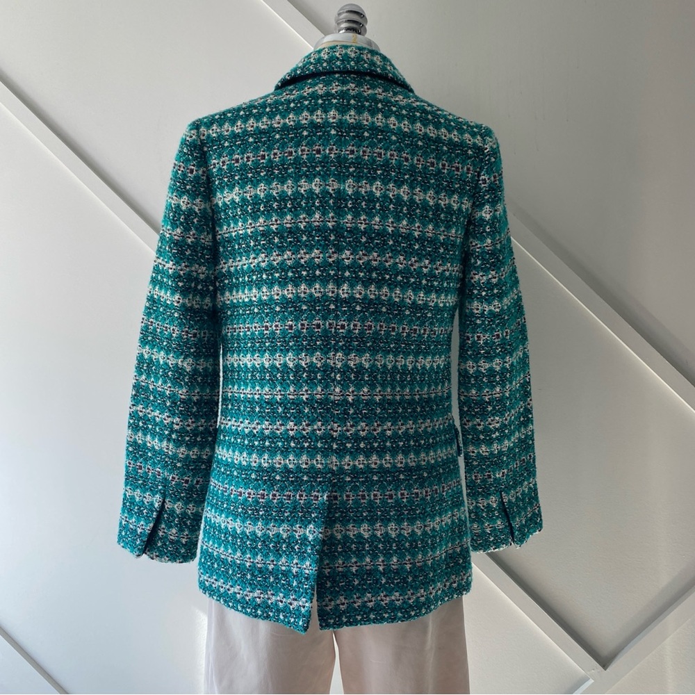 J.Crew Boyfriend Oversized Blazer in Emerald Green Italian Jacquard Wool - 0 - Picture 4 of 17